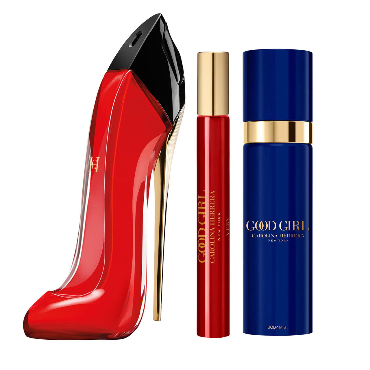 CAROLINA HERRERA VERY GOOD GIRL 3 PCS SET: 2.7 EAU DE PARFUM SPRAY + 0.34 EAU DE PARFUM SPRAY + 3.4 BODY MIST