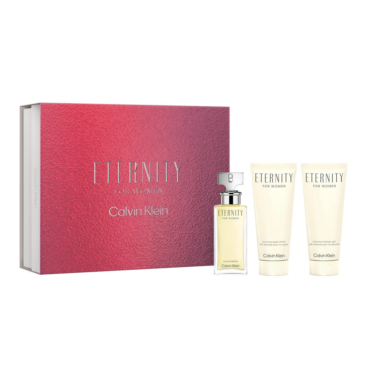 ETERNITY 3 PCS SET FOR WOMEN: 1.6 EAU DE PARFUM SPRAY + 3.3 BODY LOTION + 3.3 SHOWER GEL.