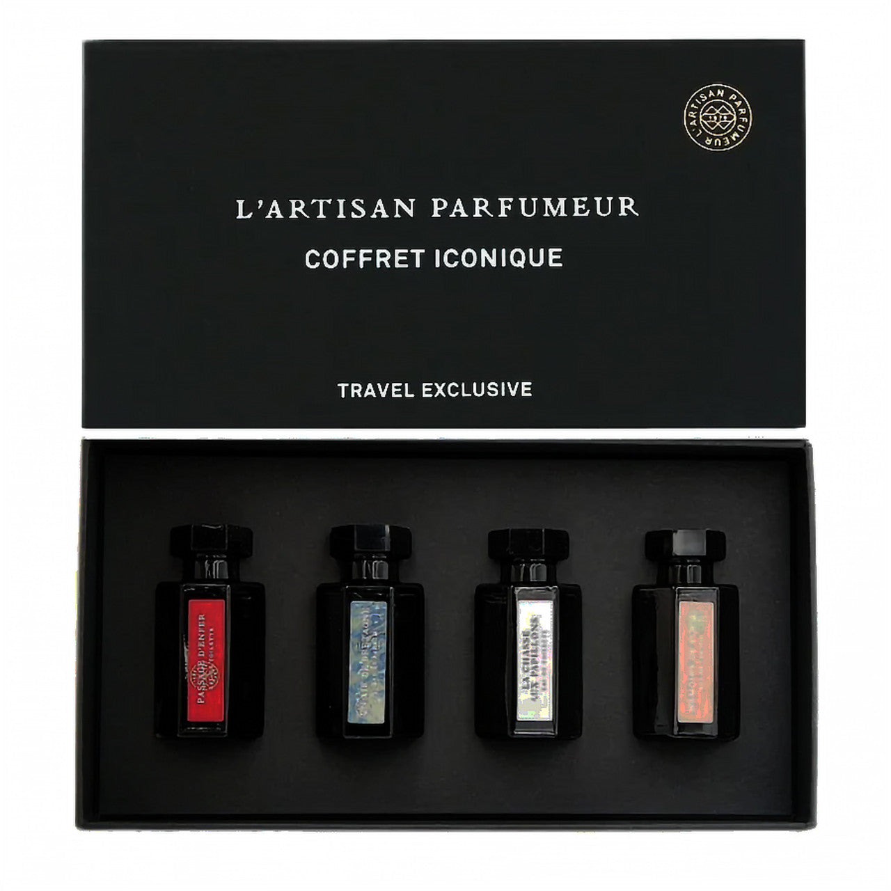 L'ARTISAN PARFUMEUR 4 * 5 ML MINI SET: PASSAGE D'ENFER EAU DE TOILETTE + UN AIR DE BRETAGNE EAU DE PARFUM + LA CHASSE AUX PAPILLIONS EAU DE TOILETTE + MEMOIRE DE ROSES EAU DE PARFUM