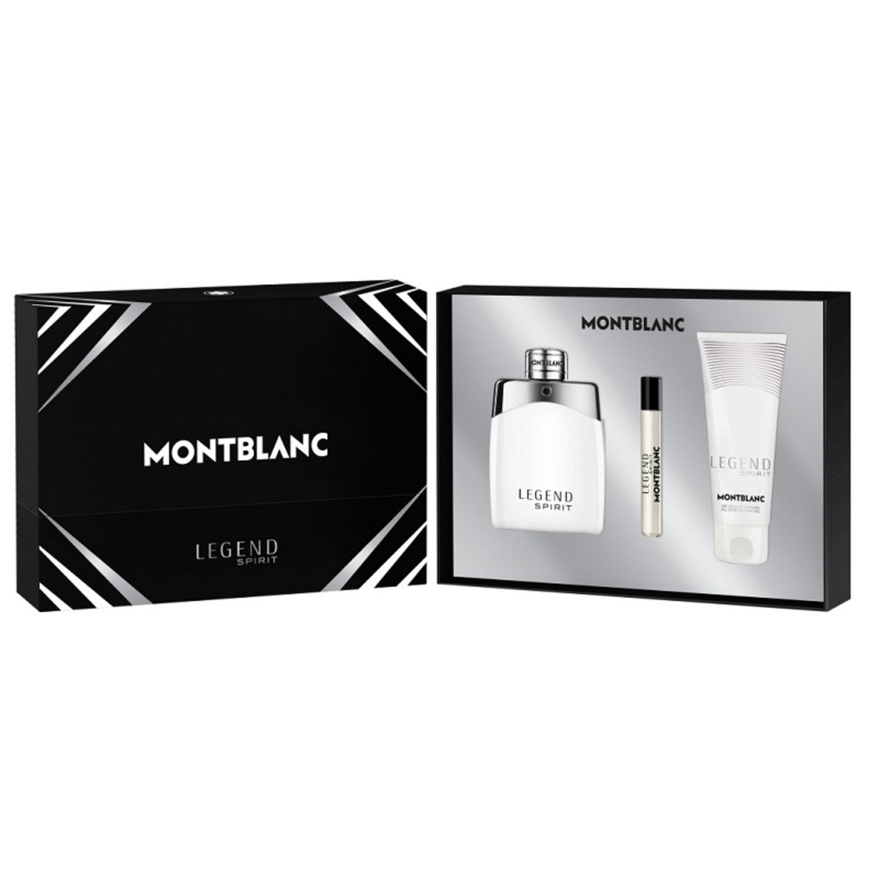 MONT BLANC LEGEND SPIRIT 3 PCS SET FOR MEN: 3.3 EAU DE TOILETTE SPRAY + 0.25 EAU DE TOILETTE SPRAY + 3.3 SHOWER GEL