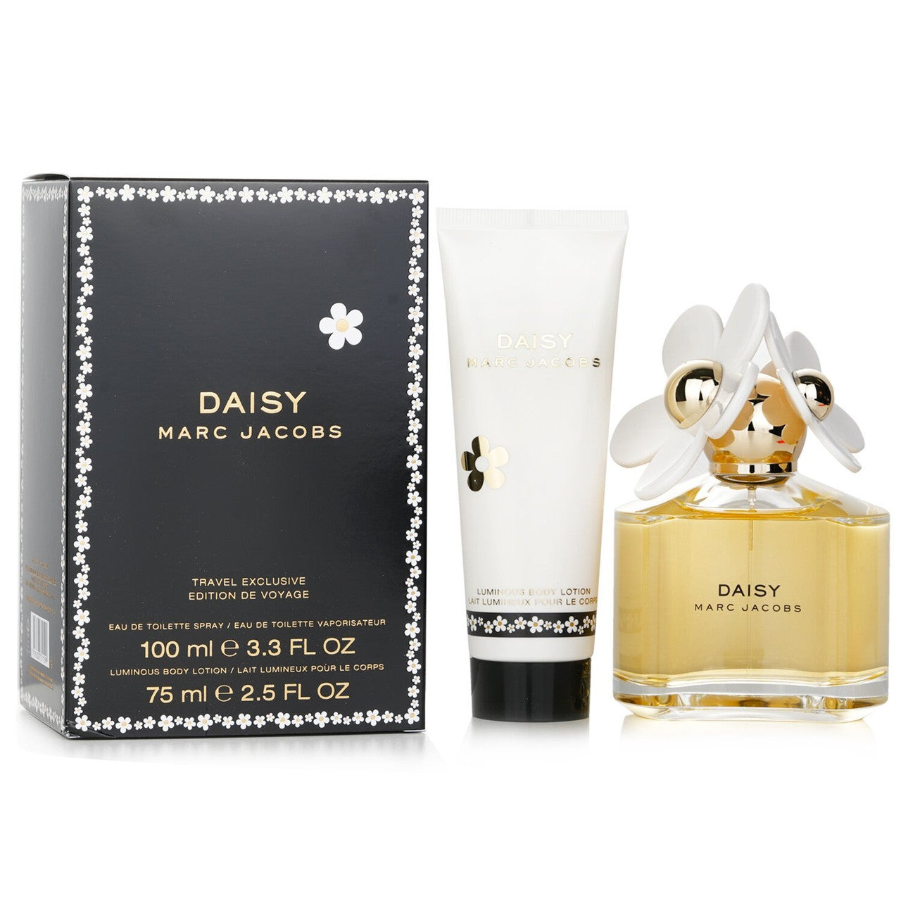 MARC JACOBS DAISY 2 PCS SET FOR WOMEN: 3.3 EAU DE TOILETTE SPRAY + 2.5 BODY LOTION