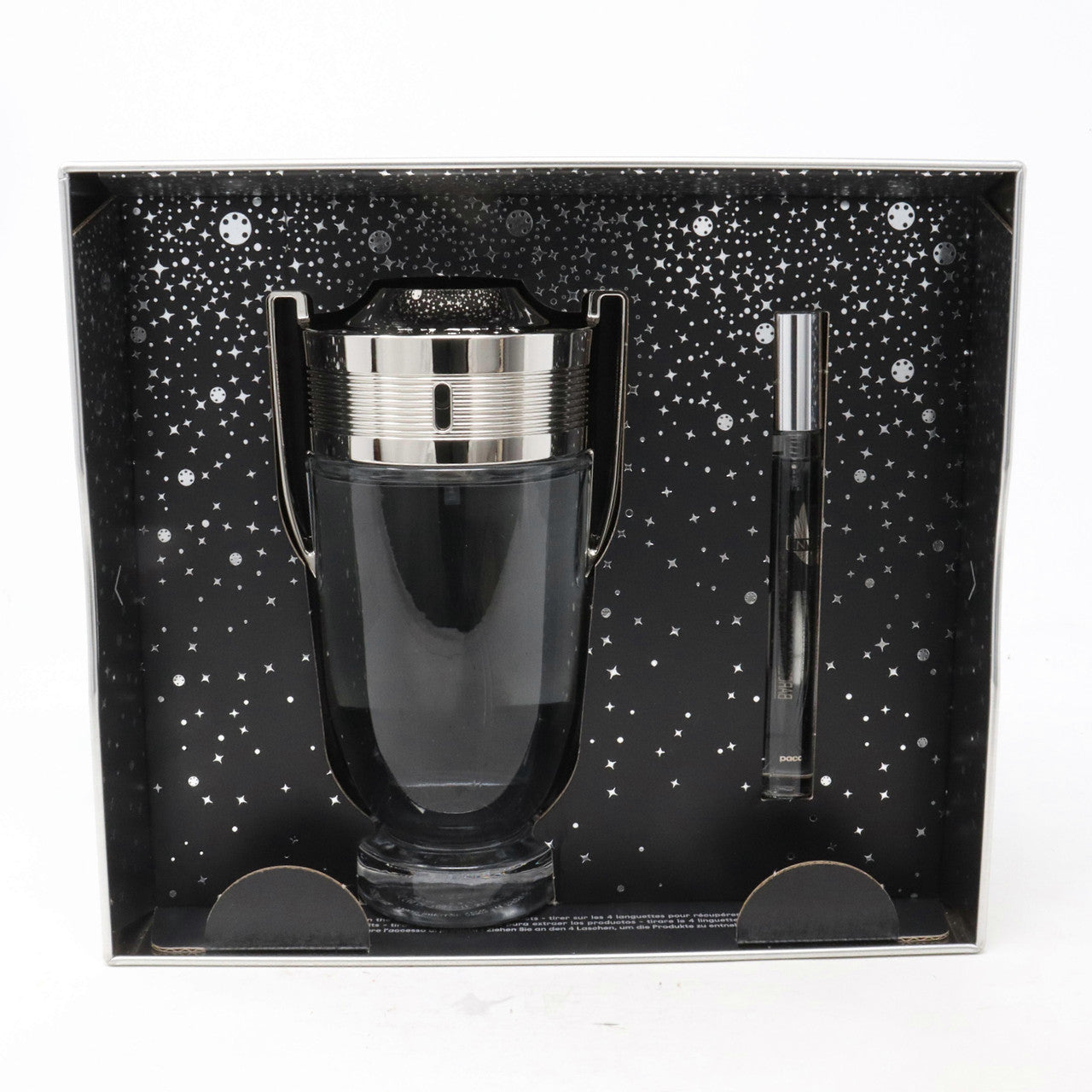 PACO RABANNE INVICTUS 2 PCS SET FOR MEN: 6.7 EAU DE TOILETTE SPRAY + 0.34 EAU DE TOILETTE SPRAY.