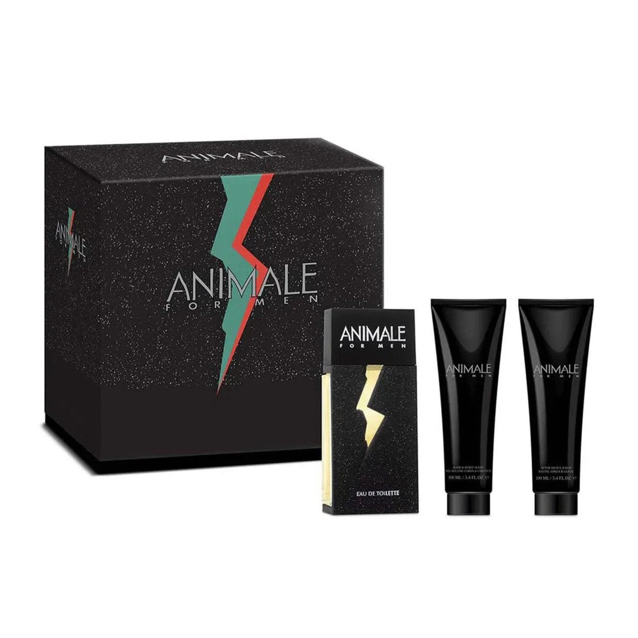 ANIMALE 3 PCS SET FOR MEN: 3.4 EAU DE TOILETTE SPRAY + 3.4 HAIR & BODY WASH + 3.4 AFTER SHAVE BALM