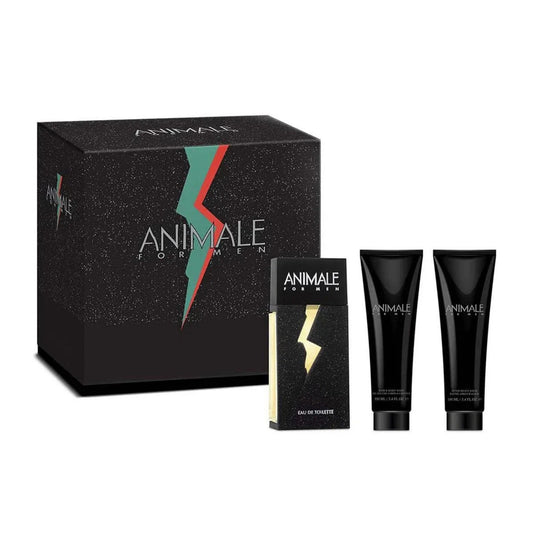 ANIMALE 3 PCS SET FOR MEN: 3.4 EAU DE TOILETTE SPRAY + 3.4 HAIR & BODY WASH + 3.4 AFTER SHAVE BALM