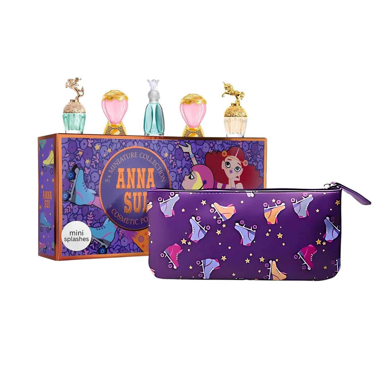ANNA SUI 6 PC MINI SET FOR WOMEN: FANTASIA 0.17 EAU DE TOILETTE + FANTASIA MERMAID 0.17 EAU DE TOILETTE + SECRET WISH 0.17 EAU DE TOILETTE +More..