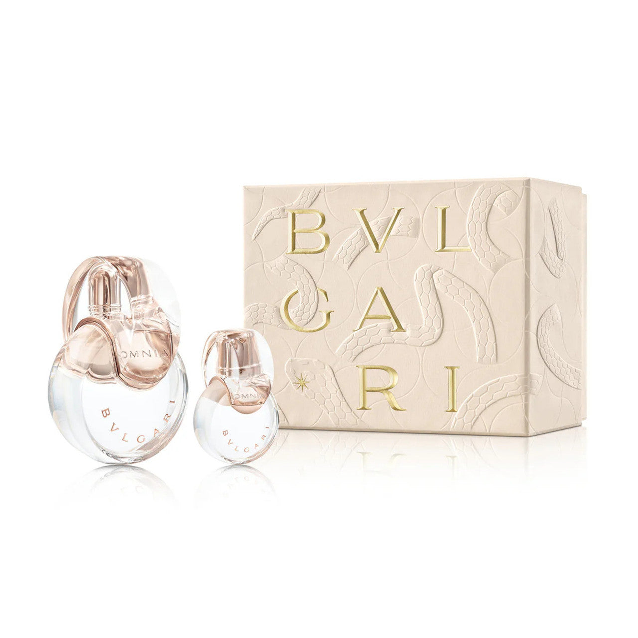 BVLGARI OMNIA CRYSTALLINE 2 PCS SET FOR WOMEN: 3.4 EAU DE TOILETTE SPRAY + 0.5 EAU DE TOILETTE SPRAY.