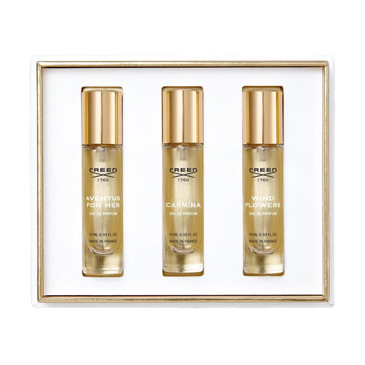 CREED 3 * 0.33 EAU DE PARFUM SPRAY SET FOR WOMEN: AVENTUS FOR HER + CARMINA + WIND FLOWERS