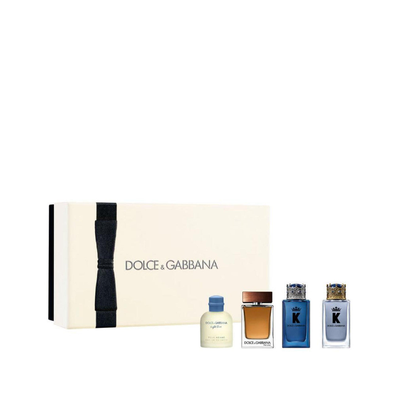 DOLCE & GABBANA 4 PCS MINI SET FOR MEN: "K" 5 ML EAU DE TOILETTE + LIGHT BLUE 4.5 ML EAU DE TOILETTE + More..