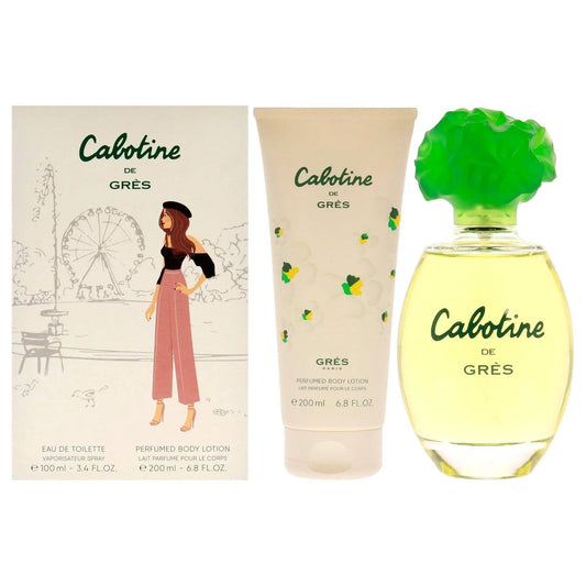 CABOTINE 2 PCS SET FOR WOMEN: 3.4 EAU DE TOILETTE SPRAY + 6.8 PERFUMED BODY LOTION