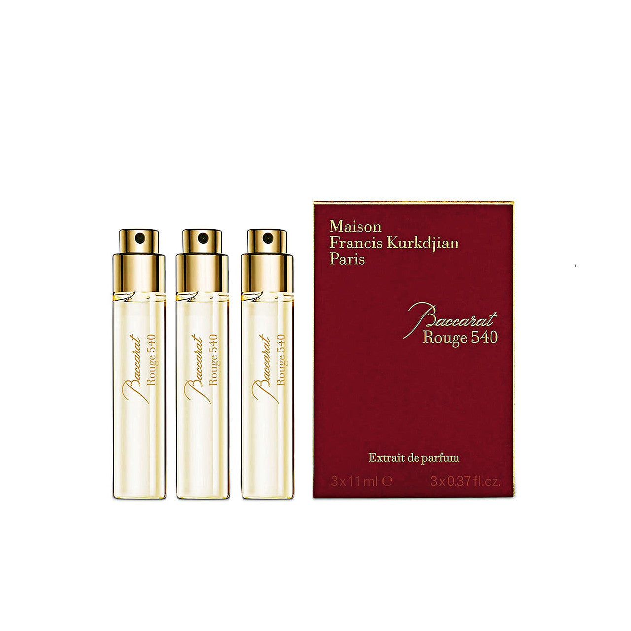 MAISON FRANCIS KURKDJIAN BACCARAT ROUGE 540 3 PCS SET: 3 X 0.37 OZ EXTRAIT DE PARFUM REFILL