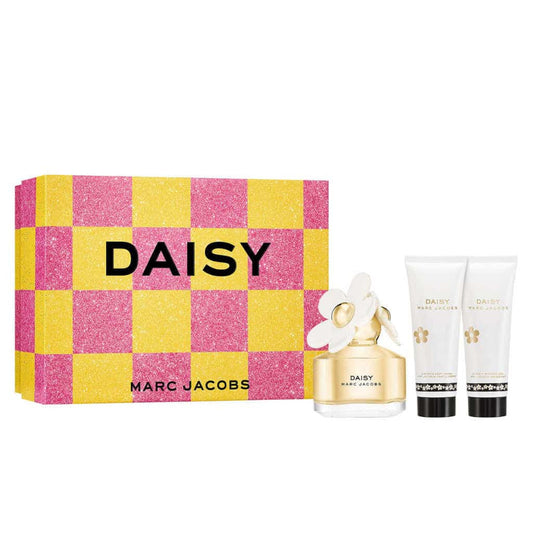 MARC JACOBS DAISY 3 PCS SET FOR WOMEN: 1.6 EAU DE TOILETTE SPRAY + 2.5 BODY LOTION + 2.5 SHOWER GEL
