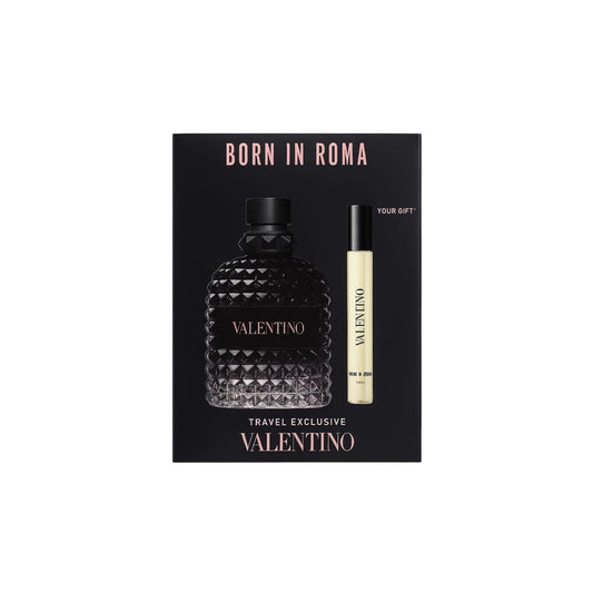 VALENTINO UOMO BORN IN ROMA 2 PCS SET FOR MEN: 3.4 EAU DE TOILETTE SPRAY + 0.33 EAU DE TOILETTE SPRAY